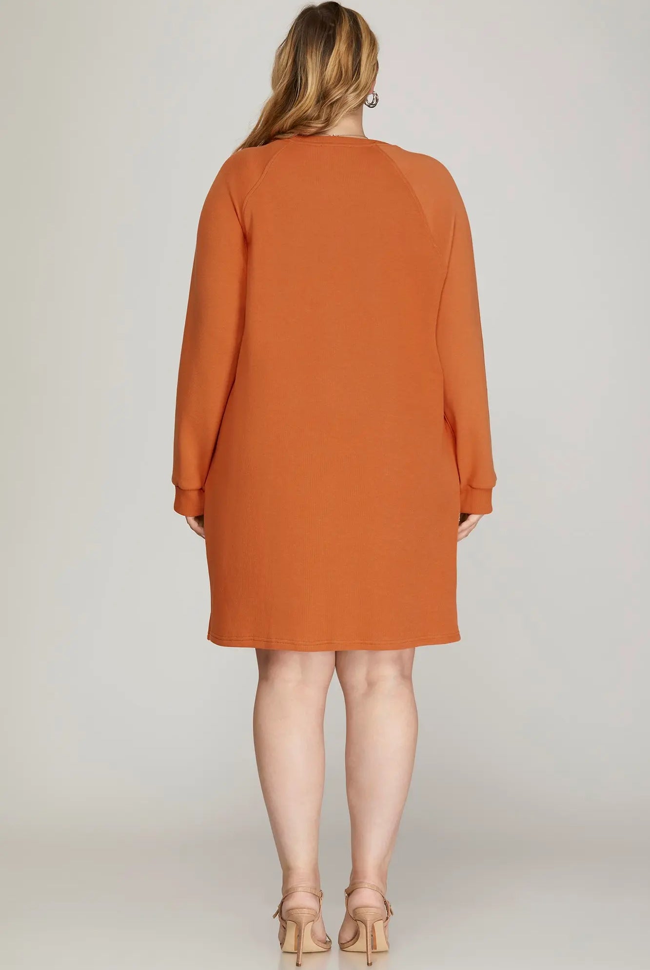 Back view of orange dress