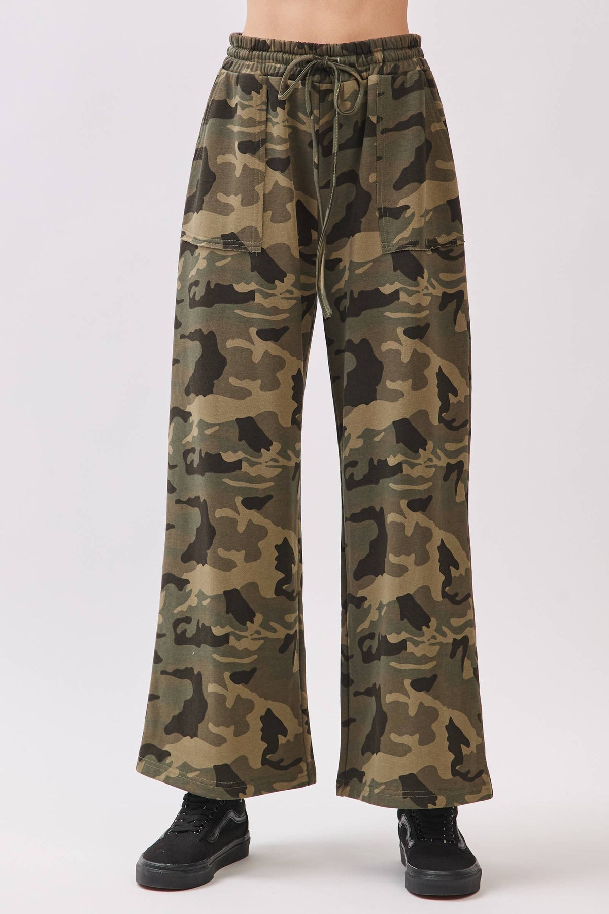 Camouflage pants on a white background