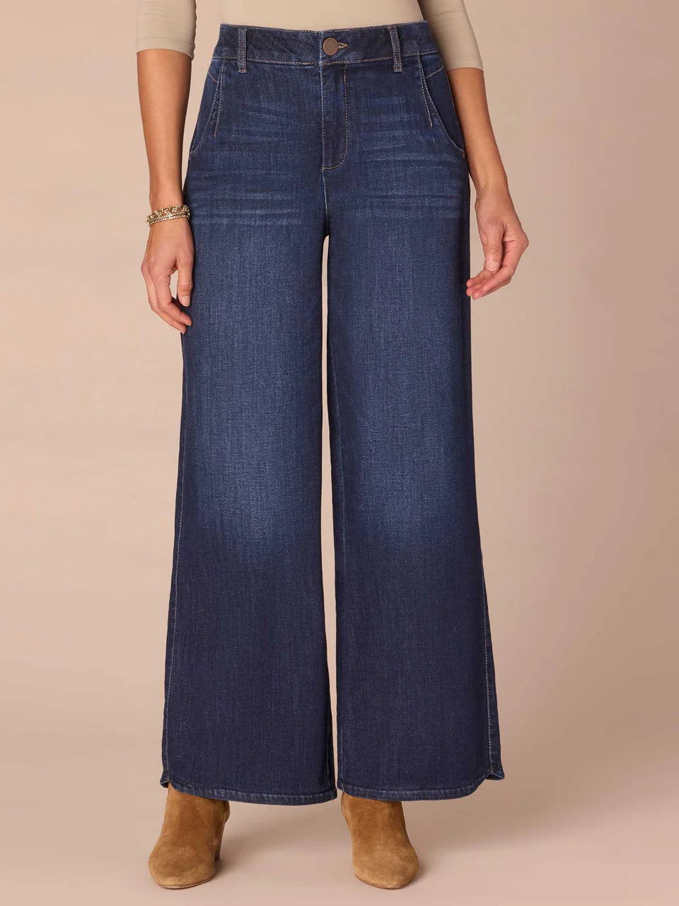 Model wearing jeans and boots