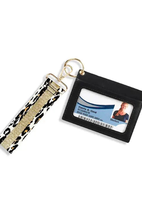 Black wristlet on white background