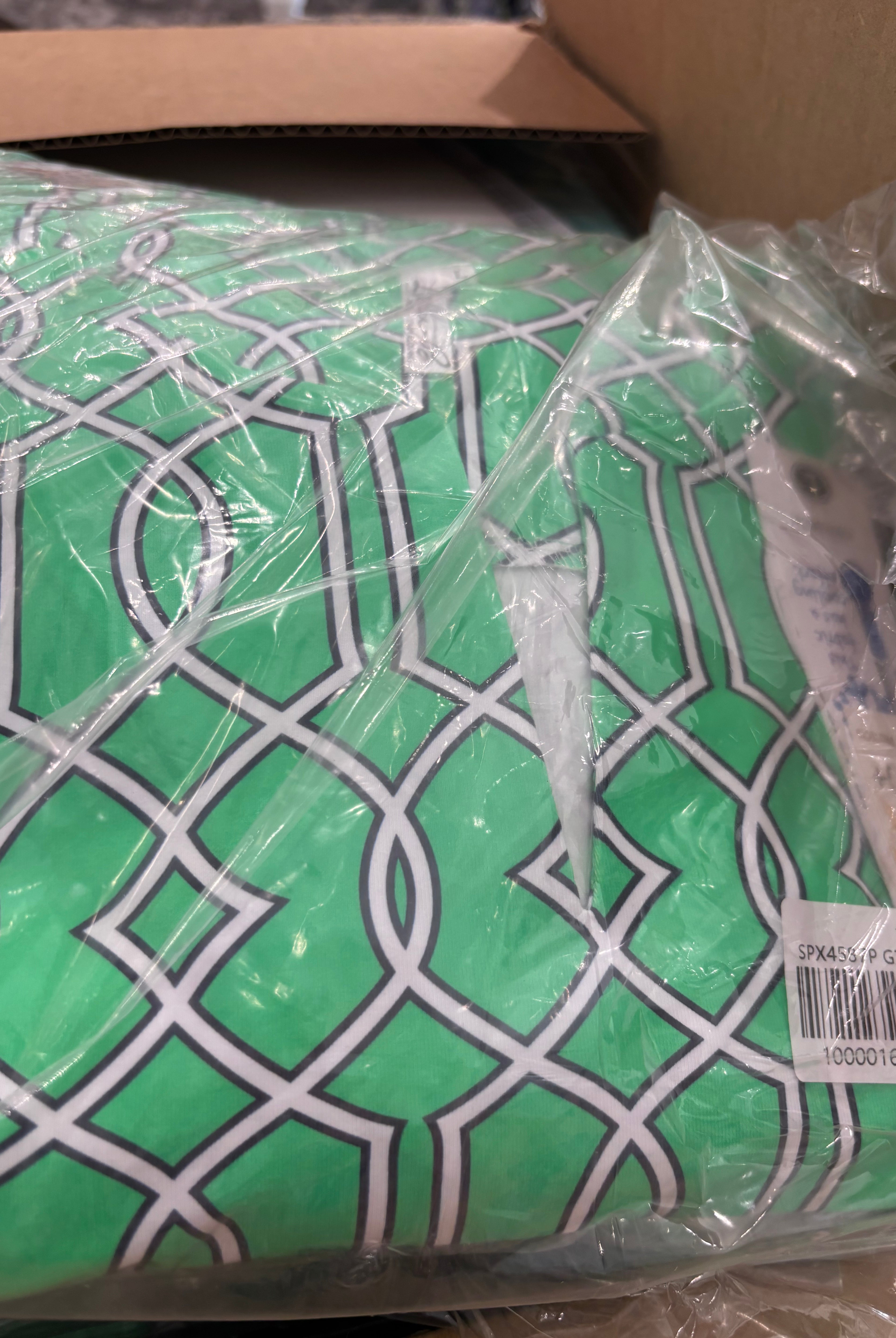 Close-up of green and blue pattern