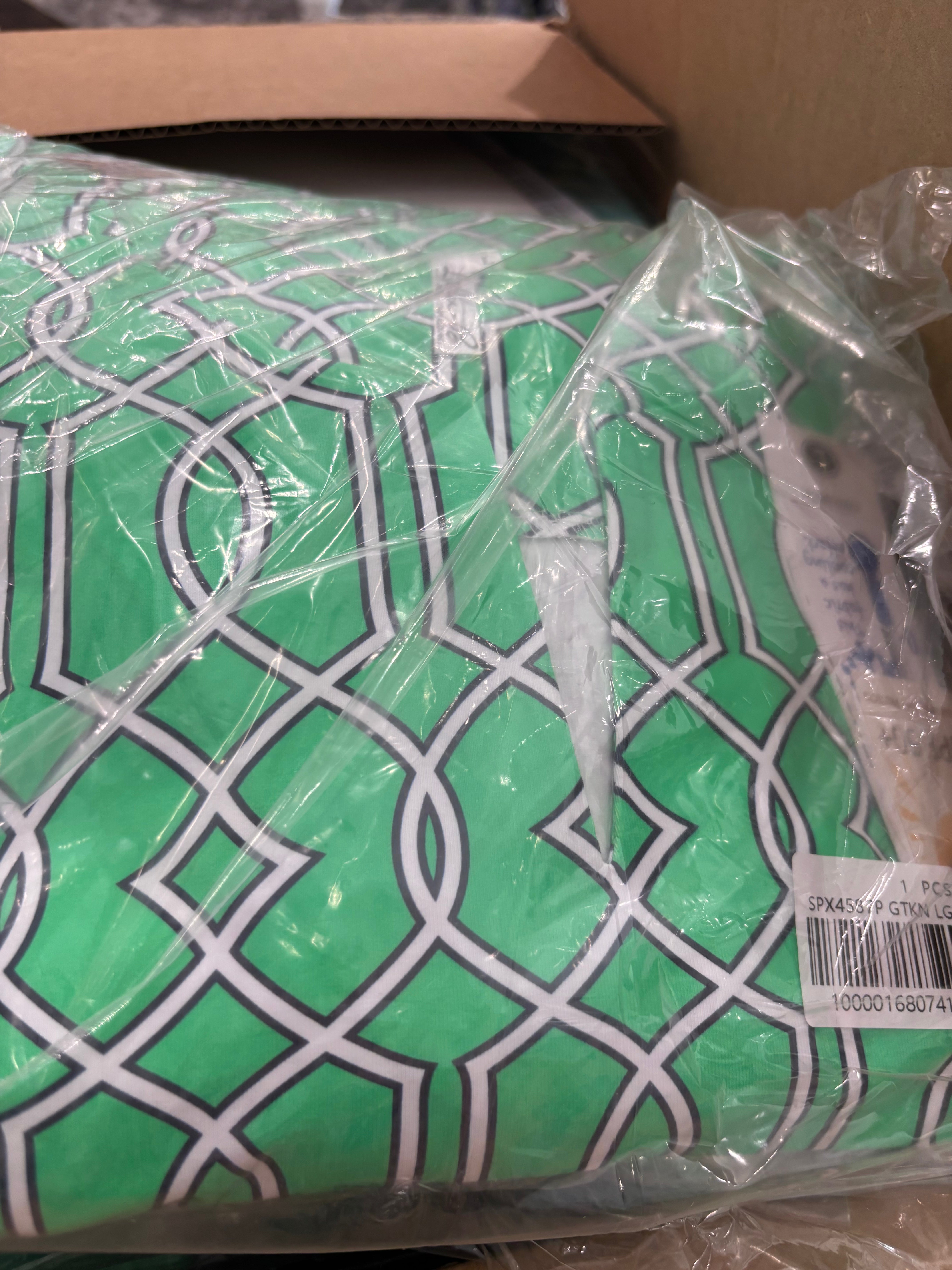 Close-up of green and blue pattern