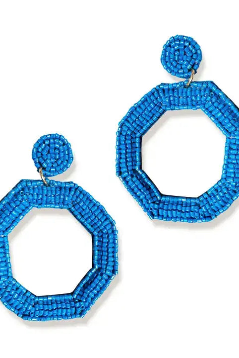 ROYAL BLUE EARRINGS ON A WHITE BACKGROUND