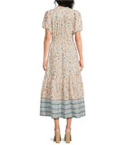 Back of Woman wearing a floral dress 
