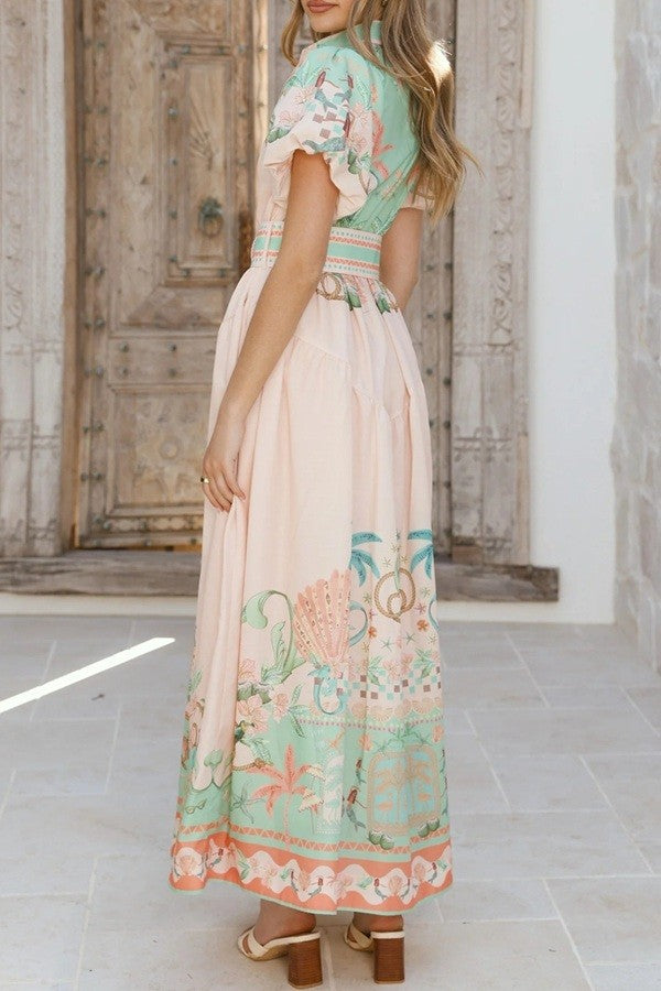 Woman wearing a floral dress 