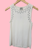 White tank top with studs
