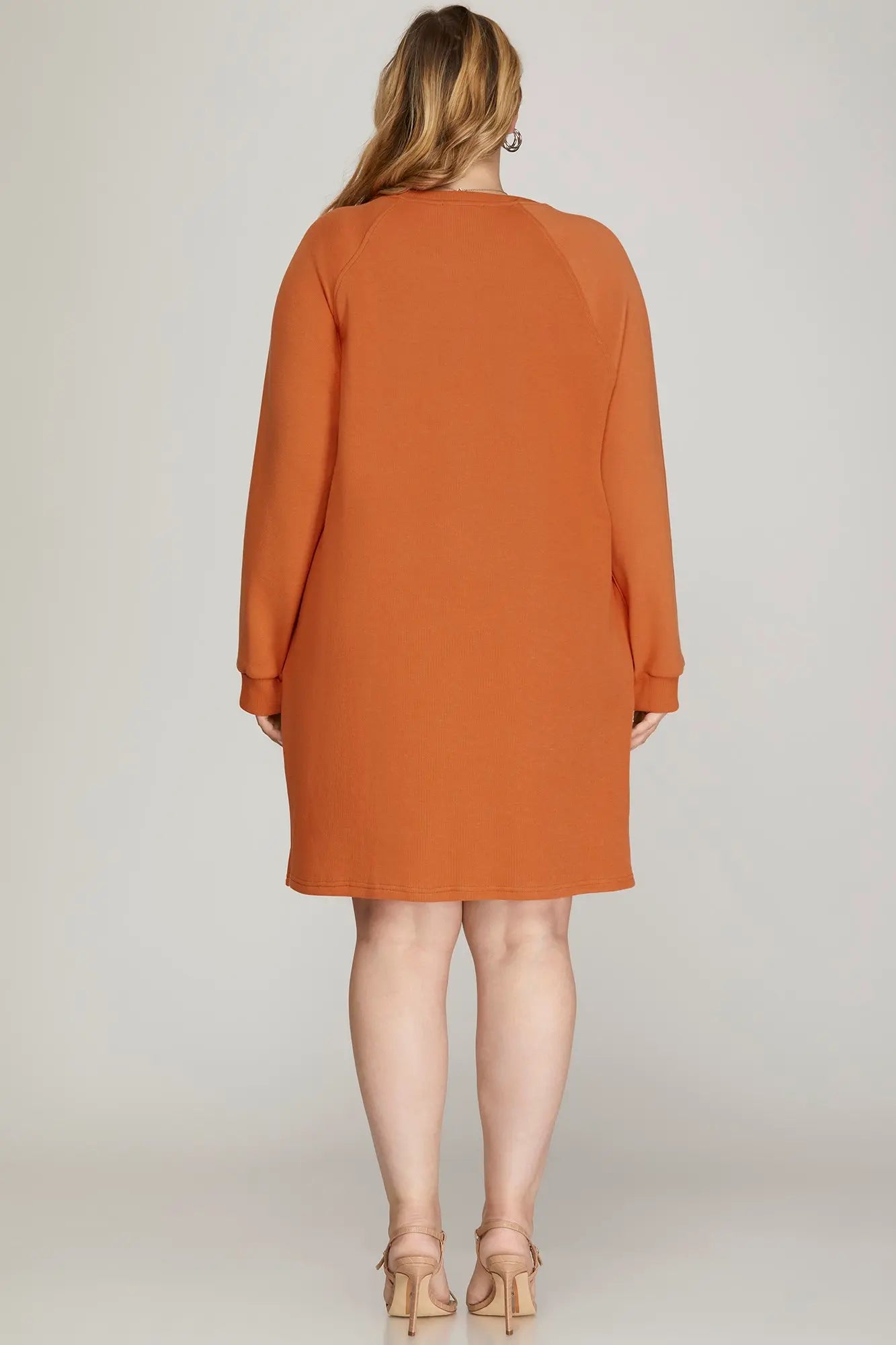 Back view of orange dress