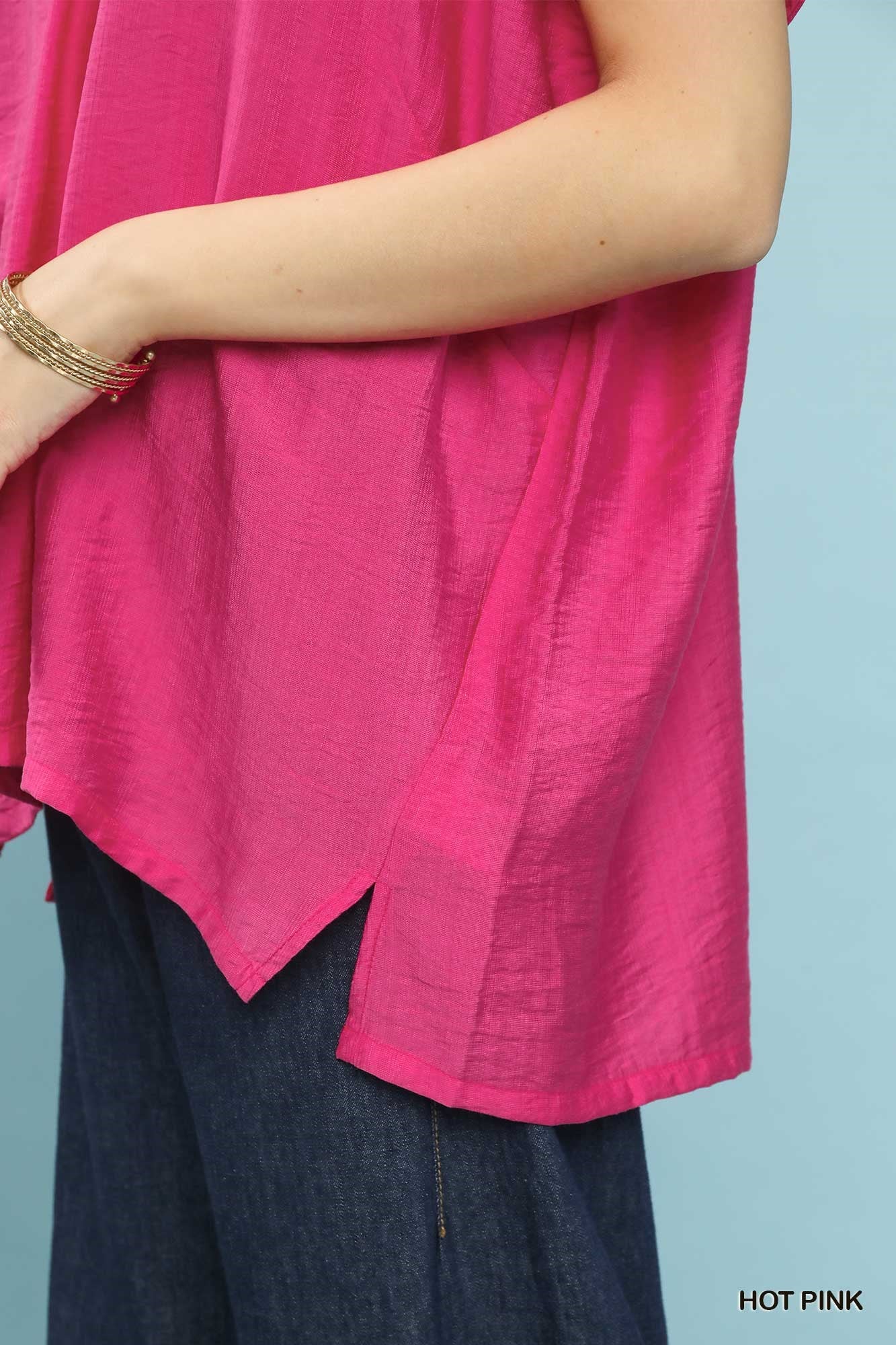 Close-up of a bright pink top 