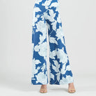 Blue Palazzo pants with white flowers