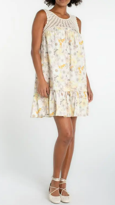Woman wearing a floral dress