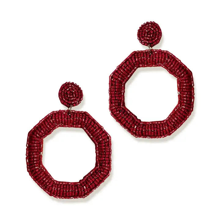 GARNET EARRINGS ON A WHITE BACKGROUND